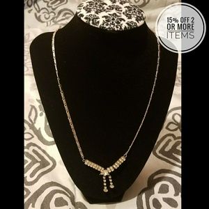 Classic Rhinestone Party Dangling Necklace